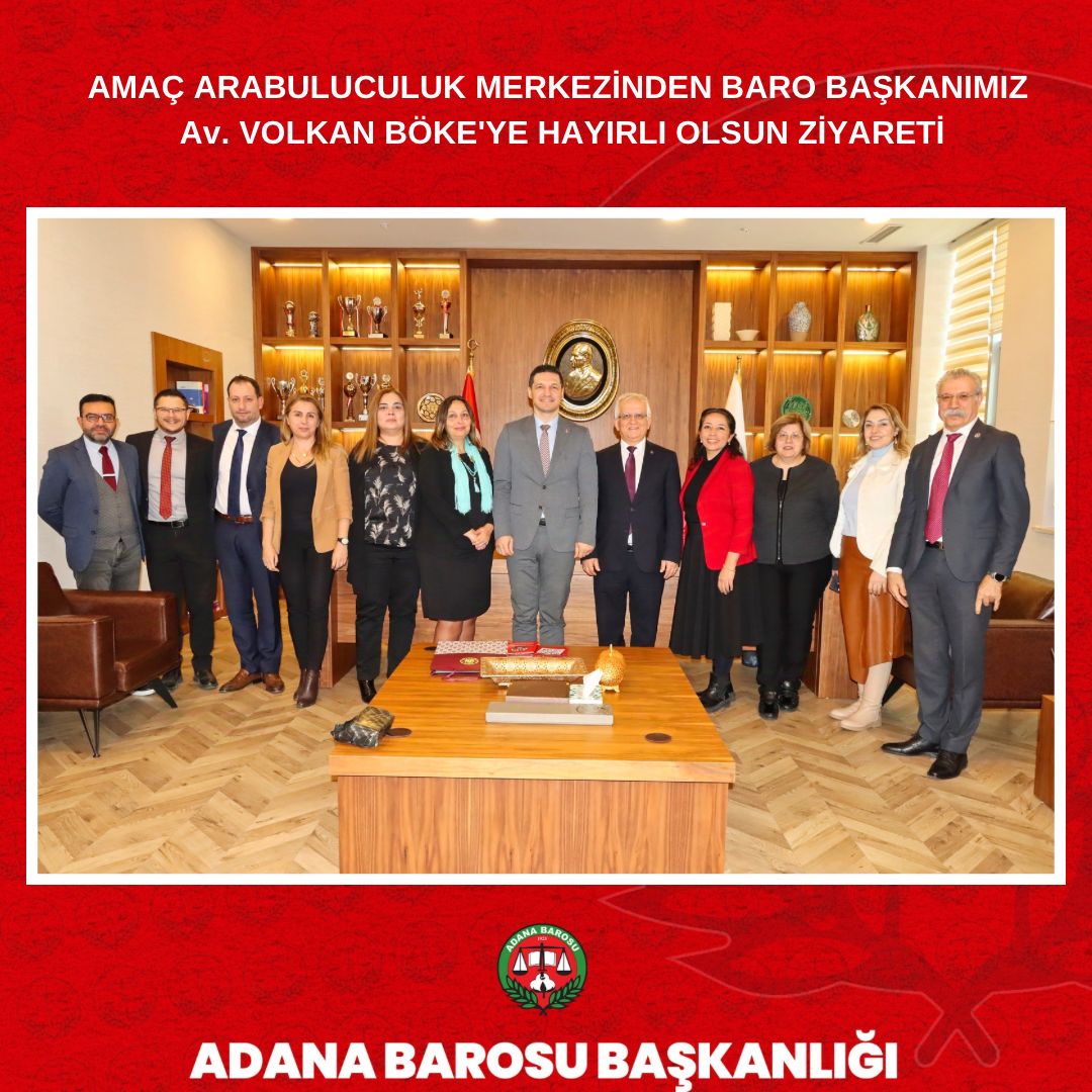 AMAÇ ARABULUCULUK MERKEZİNDEN BARO BAŞKANIMIZ Av. VOLKAN BÖKE'YE HAYIRLI OLSUN ZİYARETİ