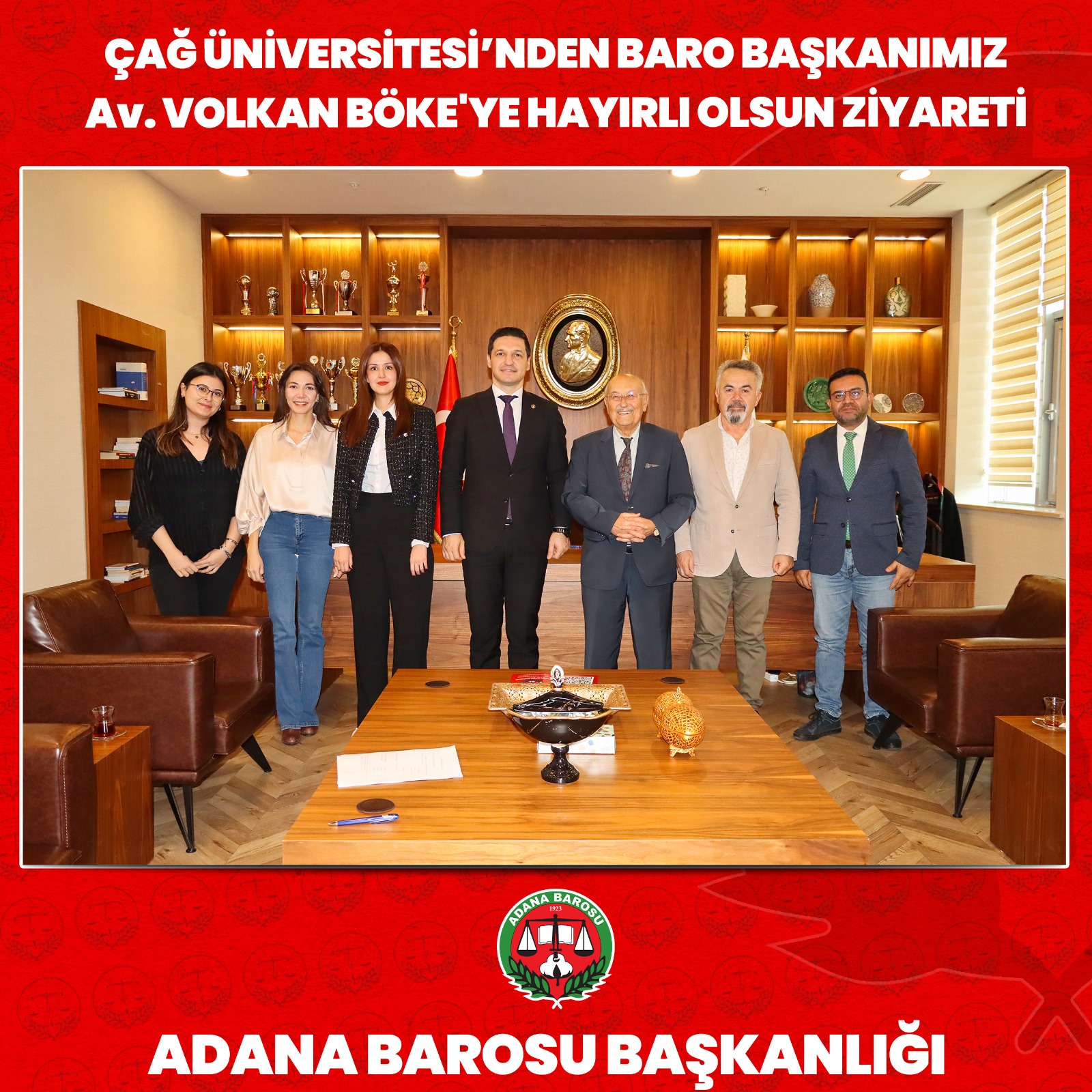 ÇAĞ ÜNİVERSİTESİ’NDEN BARO BAŞKANIMIZ Av. VOLKAN BÖKE'YE HAYIRLI OLSUN ZİYARETİ