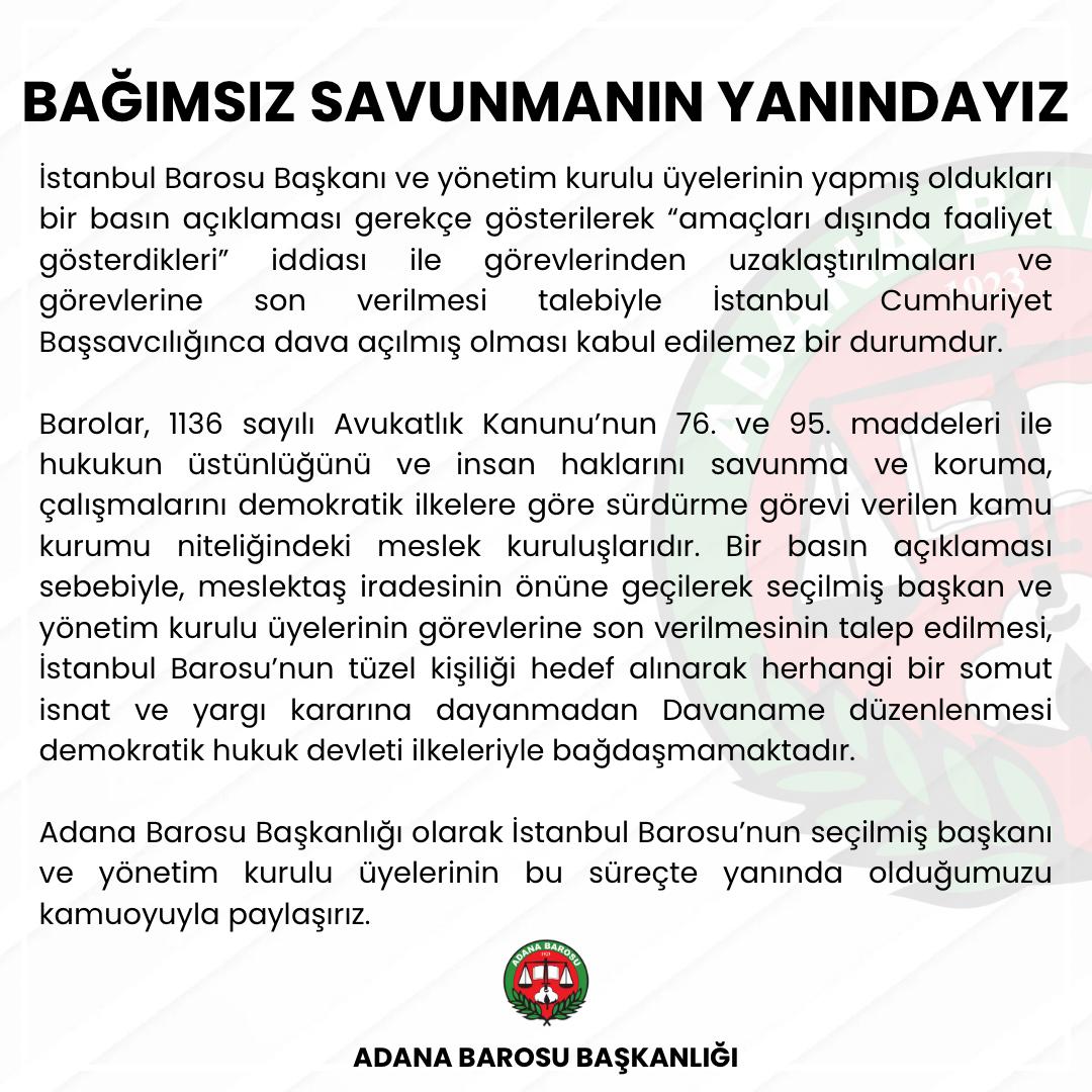 BAĞIMSIZ SAVUNMANIN YANINDAYIZ 