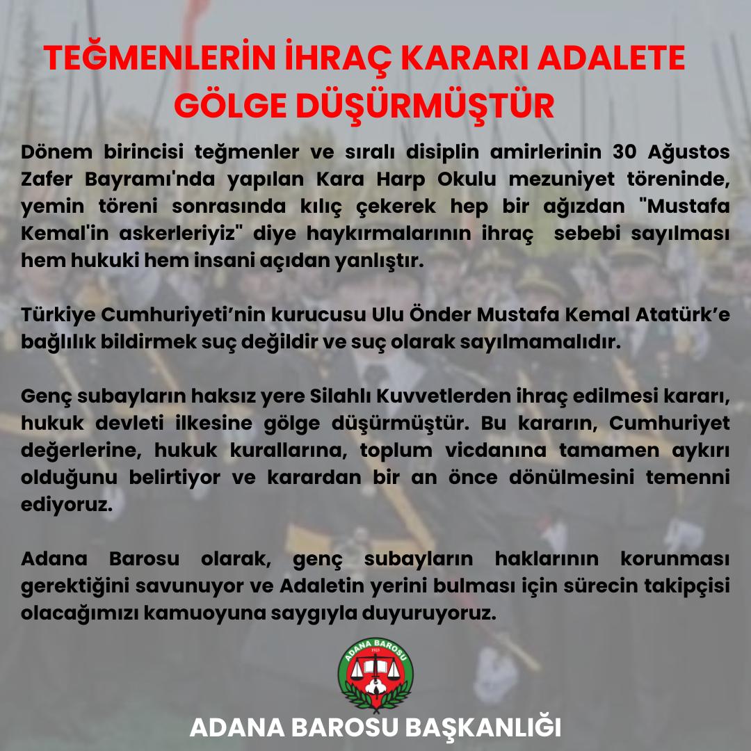 TEĞMENLERİN İHRAÇ KARARI ADALETE GÖLGE DÜŞÜRMÜŞTÜR