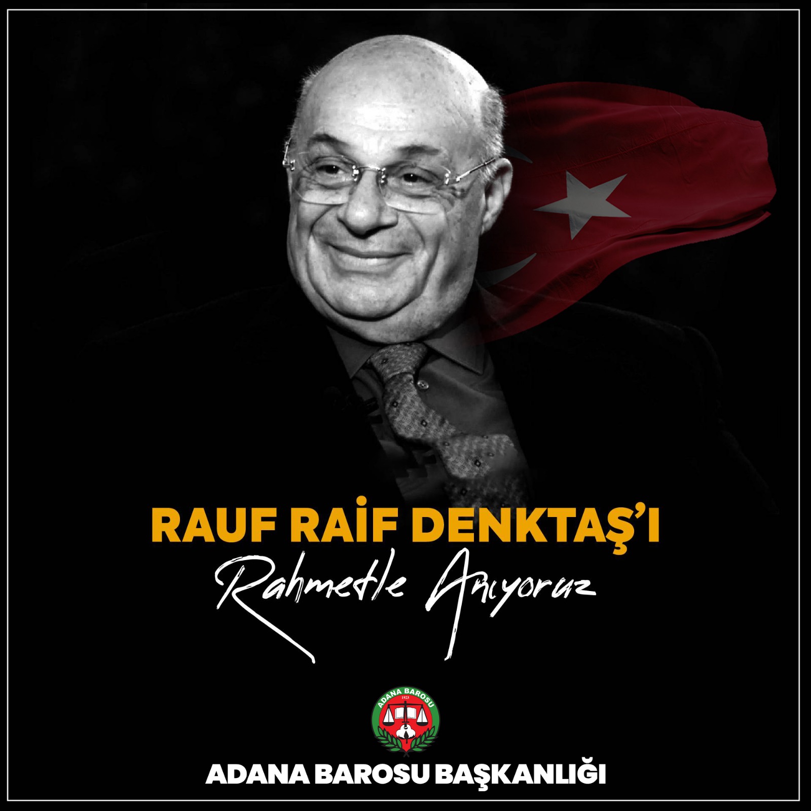 KUZEY KIBRIS TÜRK CUMHURİYETİ’NİN KURUCU CUMHURBAŞKANI RAUF RAİF DENKTAŞ’I VEFATININ 13. YILINDA SAYGIYLA ANIYORUZ