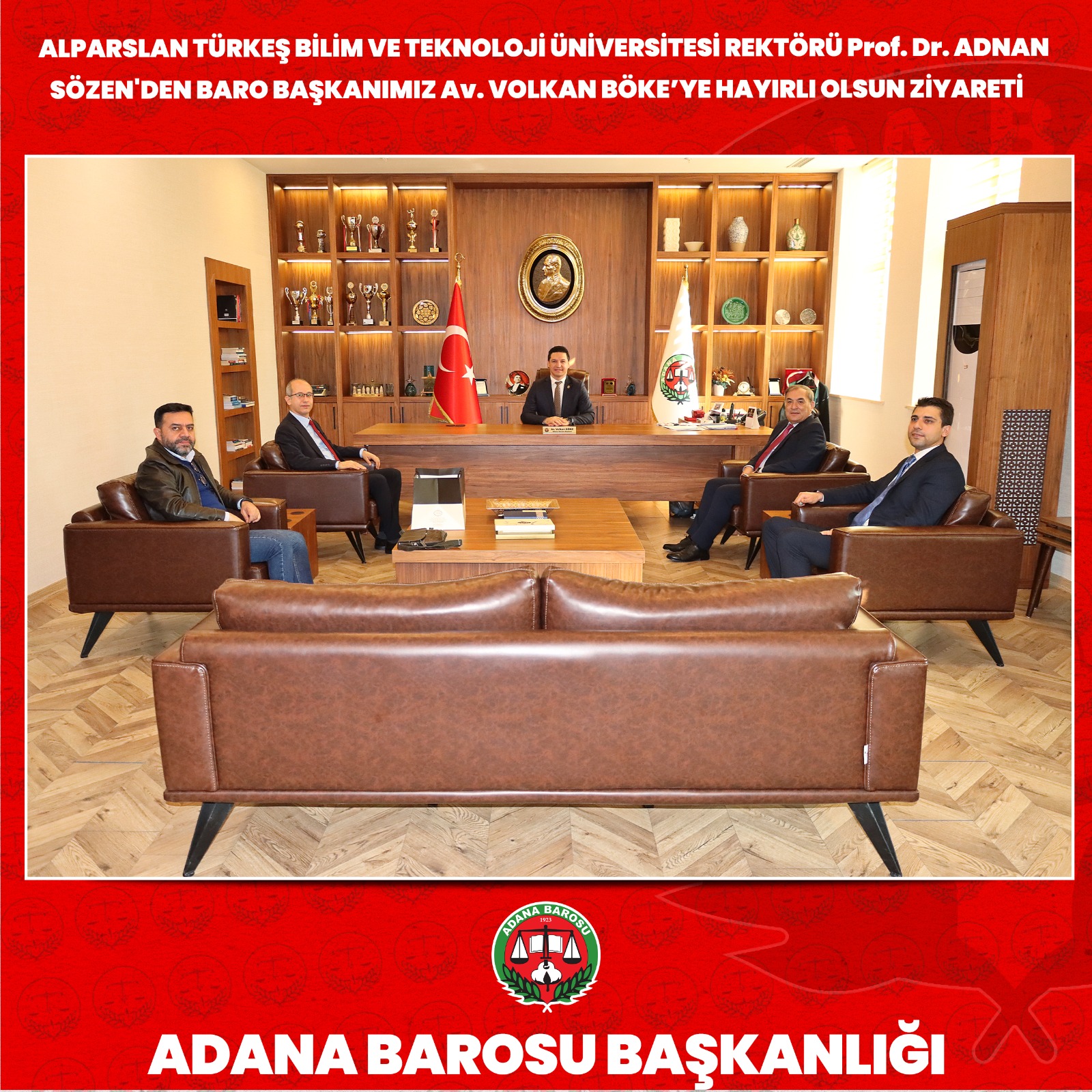 ALPARSLAN TÜRKEŞ BİLİM VE TEKNOLOJİ ÜNİVERSİTESİ REKTÖRÜ Prof. Dr. ADNAN SÖZEN'DEN BARO BAŞKANIMIZ Av. VOLKAN BÖKE’YE HAYIRLI OLSUN ZİYARETİ