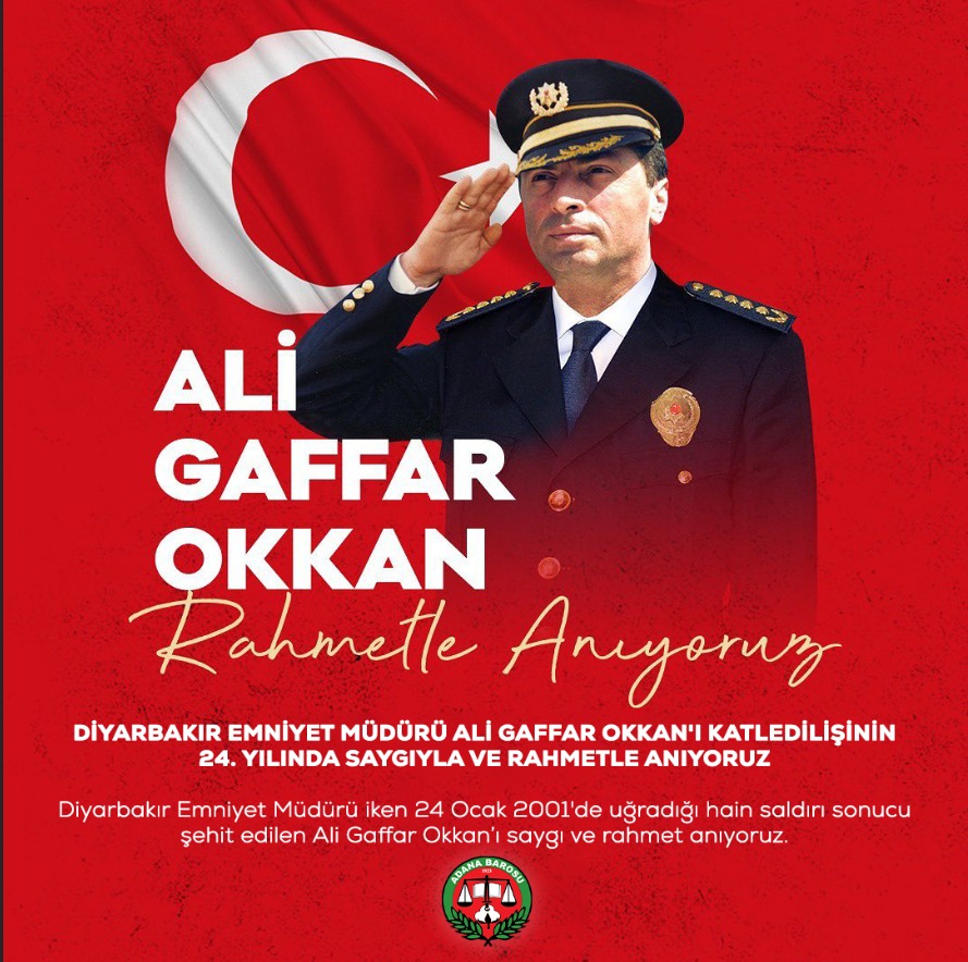 DİYARBAKIR EMNİYET MÜDÜRÜ ALİ GAFFAR OKKAN'I KATLEDİLİŞİNİN 24. YILINDA SAYGIYLA VE RAHMETLE ANIYORUZ