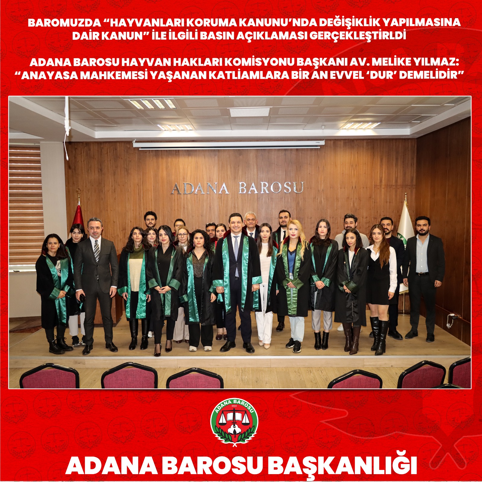 BAROMUZDA “HAYVANLARI KORUMA KANUNU’NDA DEĞİŞİKLİK YAPILMASINA DAİR KANUN” İLE İLGİLİ BASIN AÇIKLAMASI GERÇEKLEŞTİRLDİ