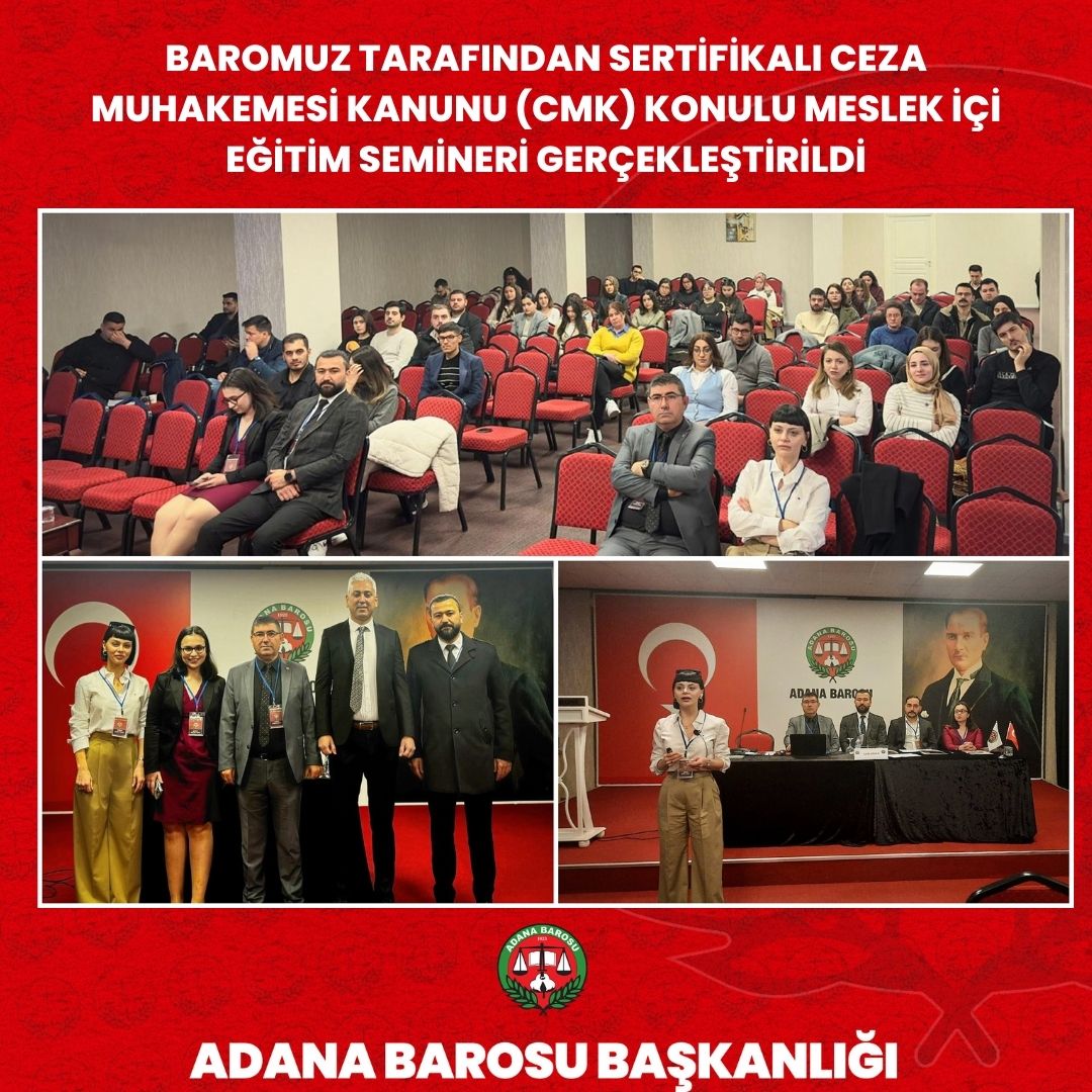 BAROMUZ TARAFINDAN SERTİFİKALI CEZA MUHAKEMESİ KANUNU (CMK) KONULU MESLEK İÇİ EĞİTİM SEMİNERİ GERÇEKLEŞTİRİLDİ