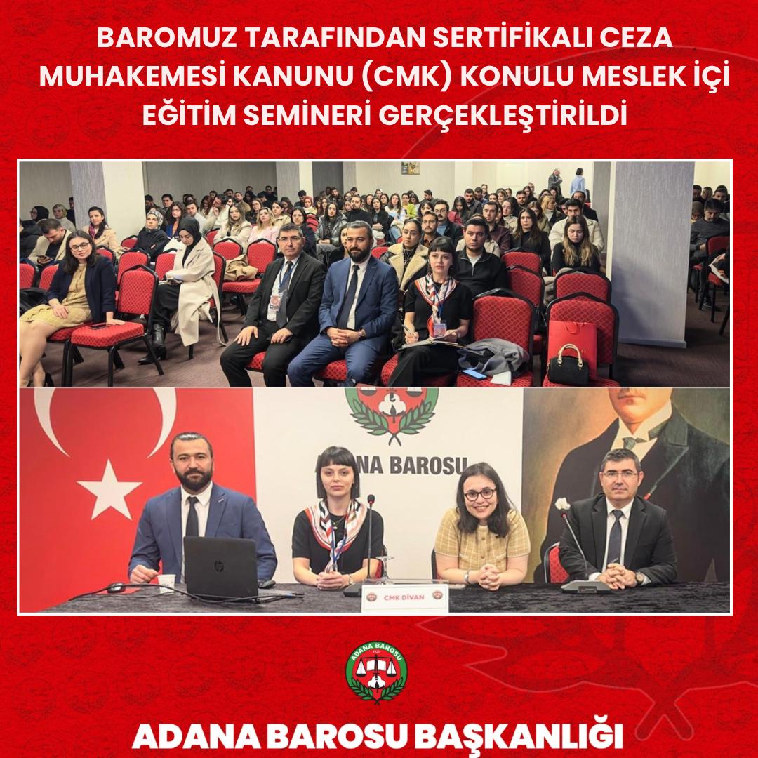 BAROMUZ TARAFINDAN SERTİFİKALI CEZA MUHAKEMESİ KANUNU (CMK) KONULU MESLEK İÇİ EĞİTİM SEMİNERİ GERÇEKLEŞTİRİLDİ