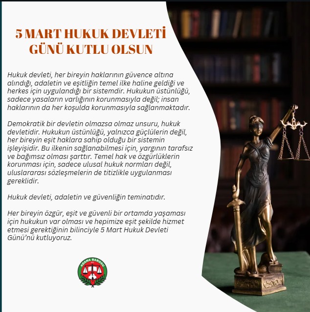 5 MART HUKUK DEVLETİ GÜNÜ KUTLU OLSUN