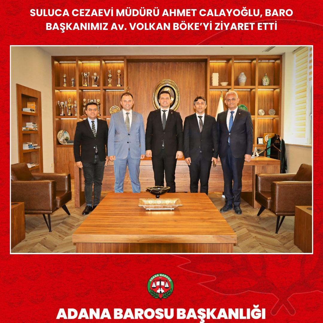 SULUCA CEZAEVİ MÜDÜRÜ AHMET CALAYOĞLU, BARO BAŞKANIMIZ Av. VOLKAN BÖKE’Yİ ZİYARET ETTİ