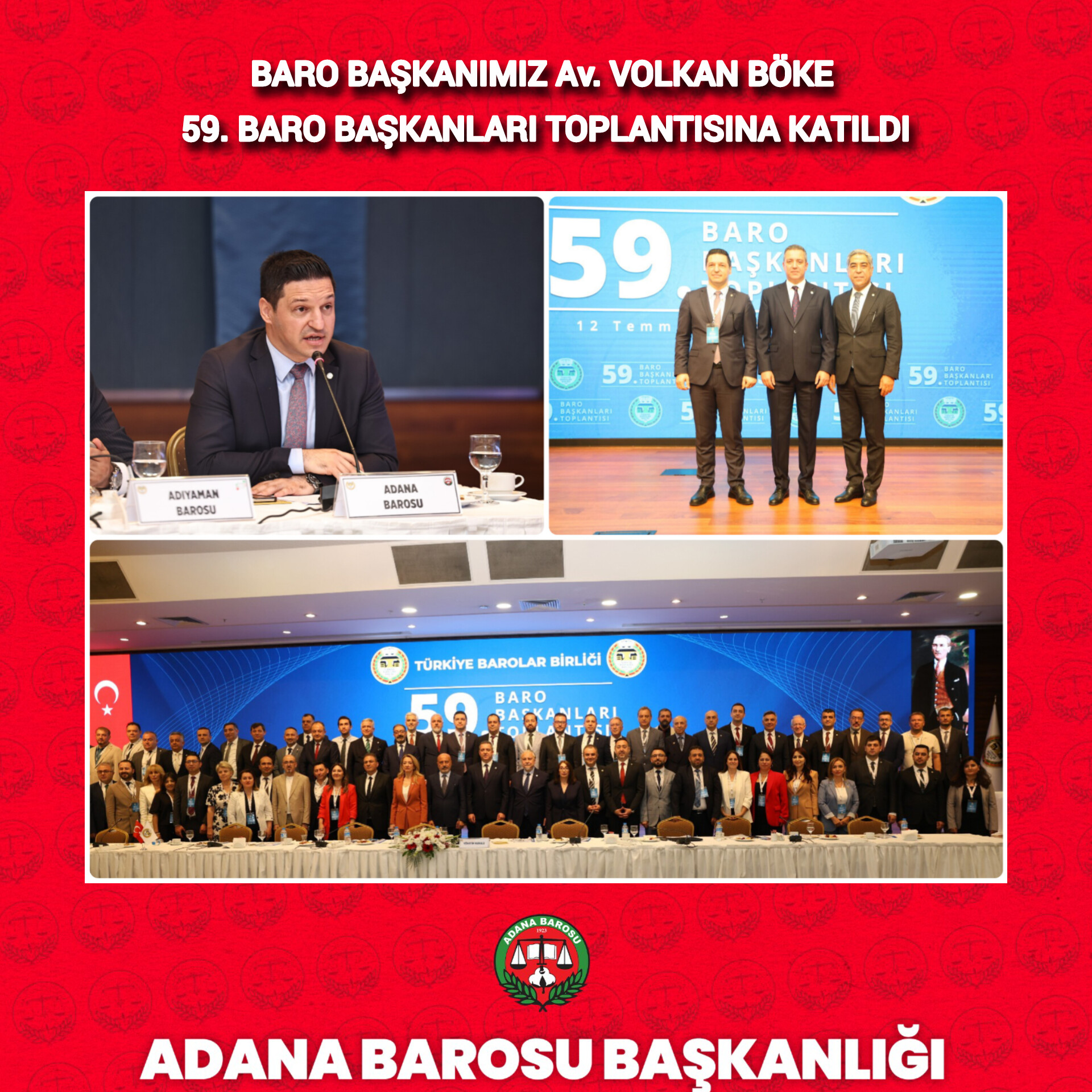 BARO BAŞKANIMIZ Av. VOLKAN BÖKE 59.⁠ ⁠BARO BAŞKANLARI TOPLANTISINA KATILDI
