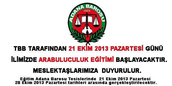 İLİMİZDE DÜZENLENECEK OLAN ARABULUCULUK EĞİTİMİ