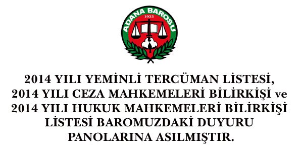 BİLİRKİŞİ LİSTELERİ