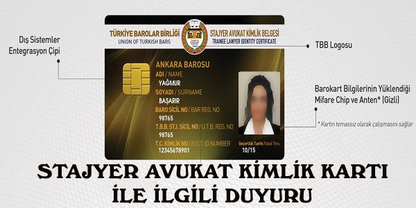 STAJYER AVUKAT KİMLİK KARTI İLE İLGİLİ DUYURU