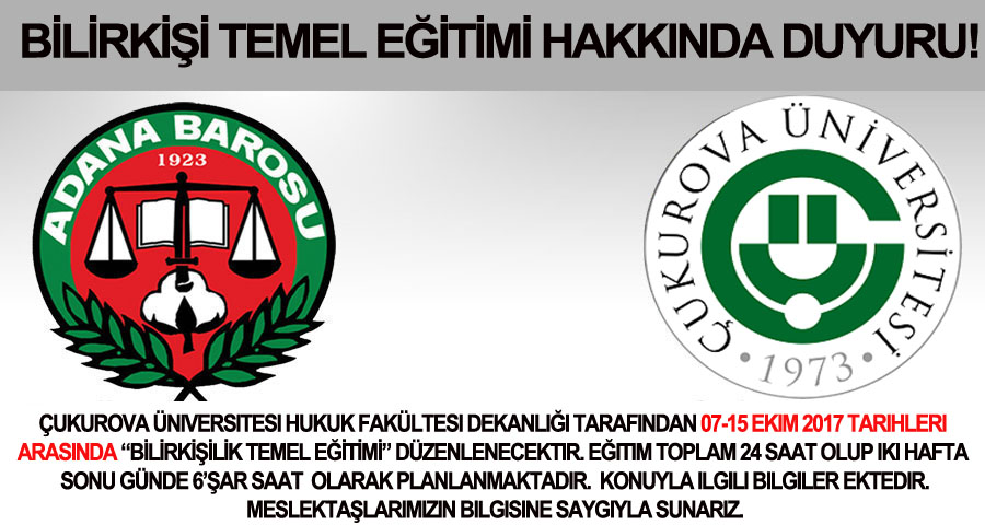 BİLİRKİŞİ TEMEL EĞİTİMİ HAKKINDA DUYURU! 