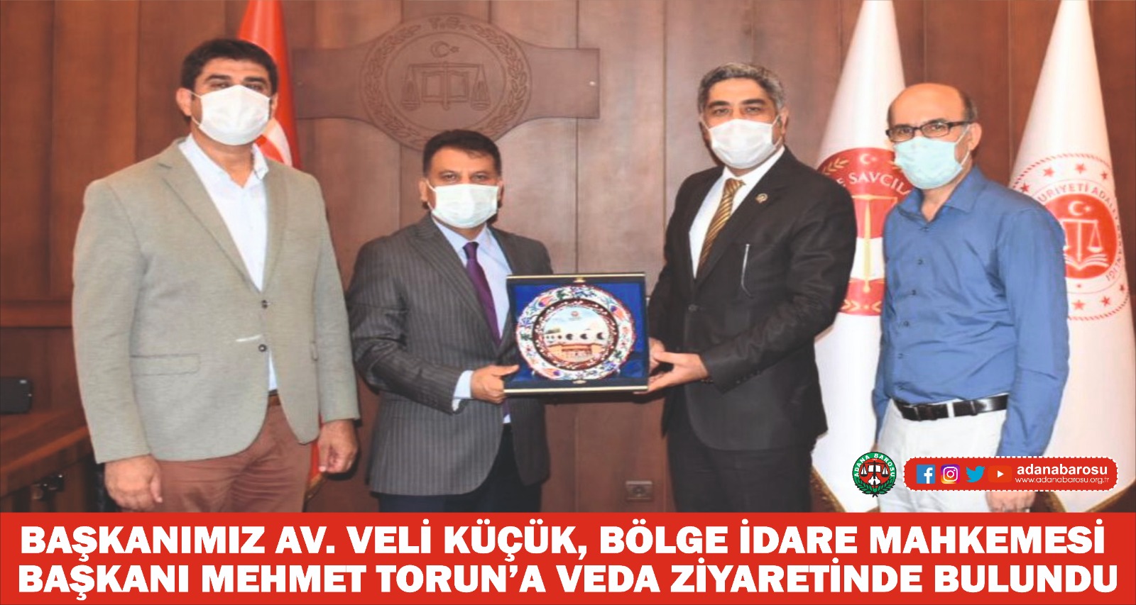BAŞKANIMIZ AV. VELİ KÜÇÜK, BÖLGE İDARE MAHKEMESİ BAŞKANI MEHMET TORUN’A VEDA ZİYARETİNDE BULUNDU