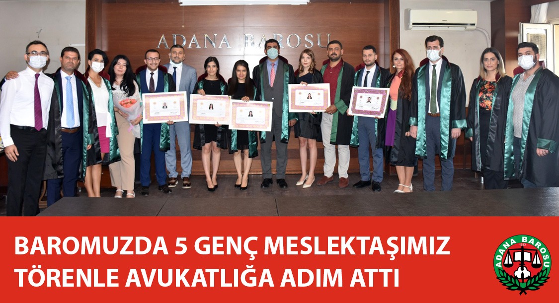 BAROMUZDA 5 GENÇ MESLEKTAŞIMIZ TÖRENLE AVUKATLIĞA ADIM ATTI