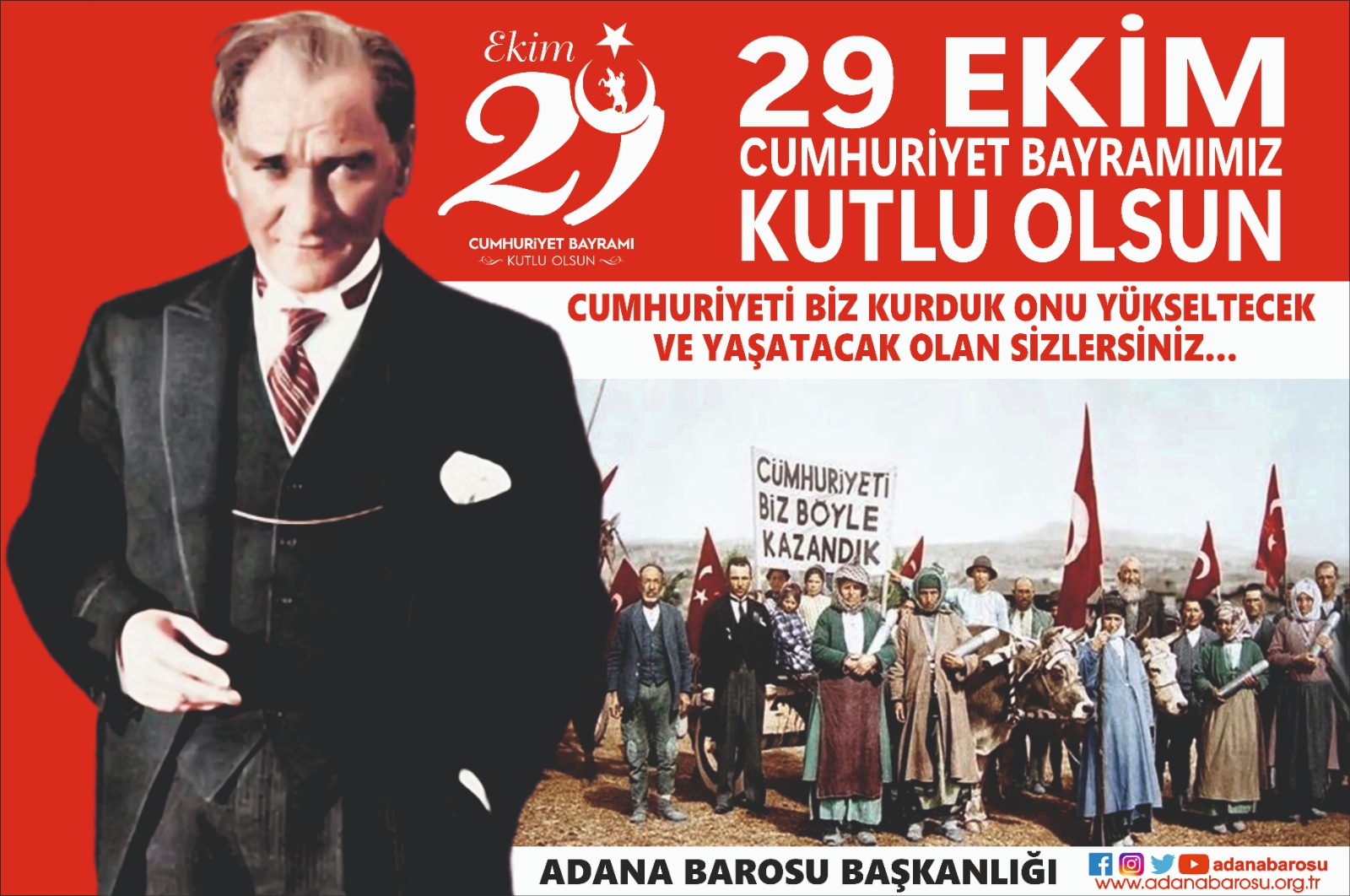 CUMHURİYETİ BİZ KURDUK ONU YÜKSELTECEK VE YAŞATACAK OLAN SİZLERSİNİZ…  29 EKİM CUMHURİYET BAYRAMIMIZ KUTLU OLSUN  
