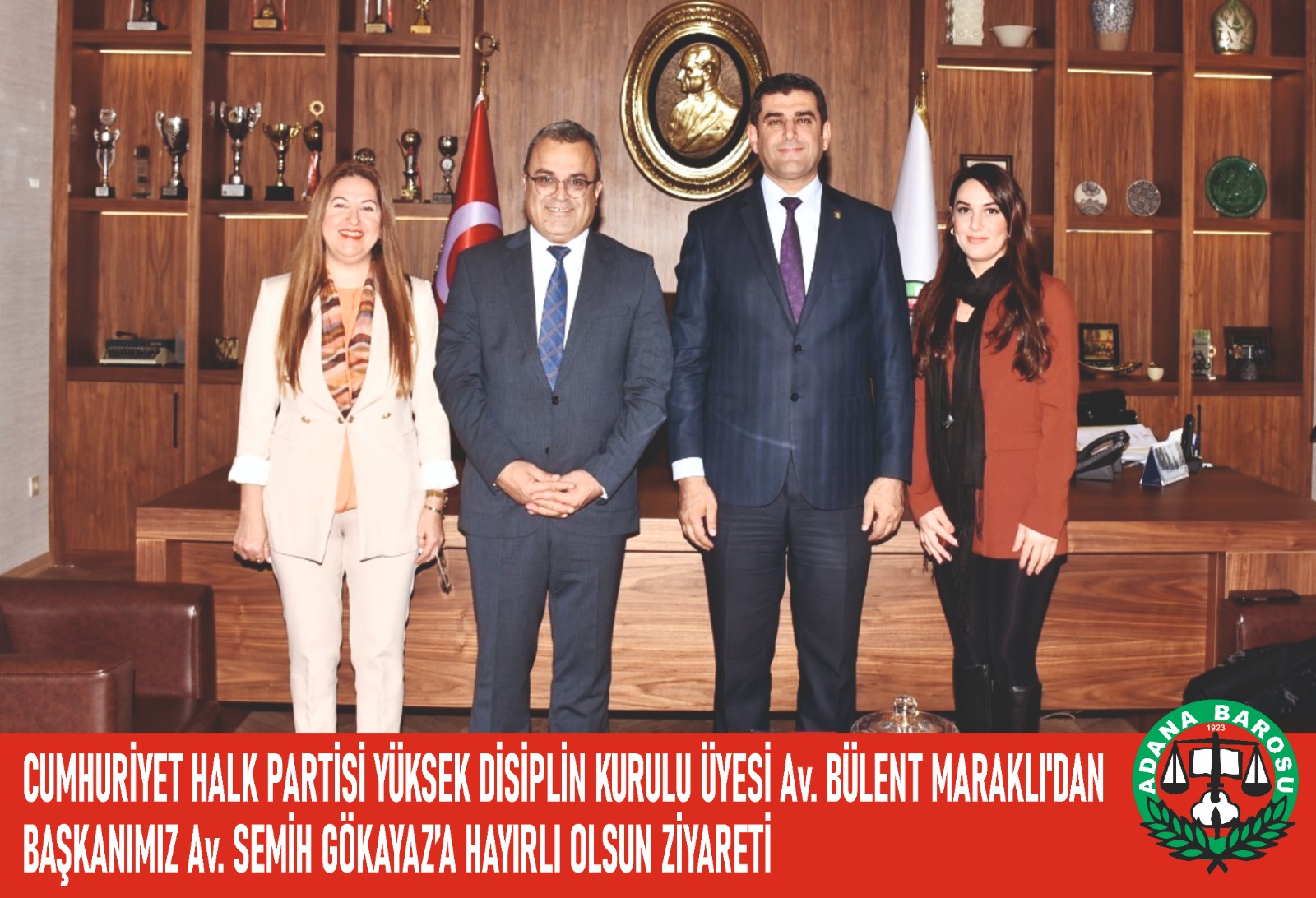 CUMHURİYET HALK PARTİSİ YÜKSEK DİSİPLİN KURULU ÜYESİ Av. BÜLENT MARAKLI'DAN BAŞKANIMIZ Av. SEMİH GÖKAYAZ’A HAYIRLI OLSUN ZİYARETİ